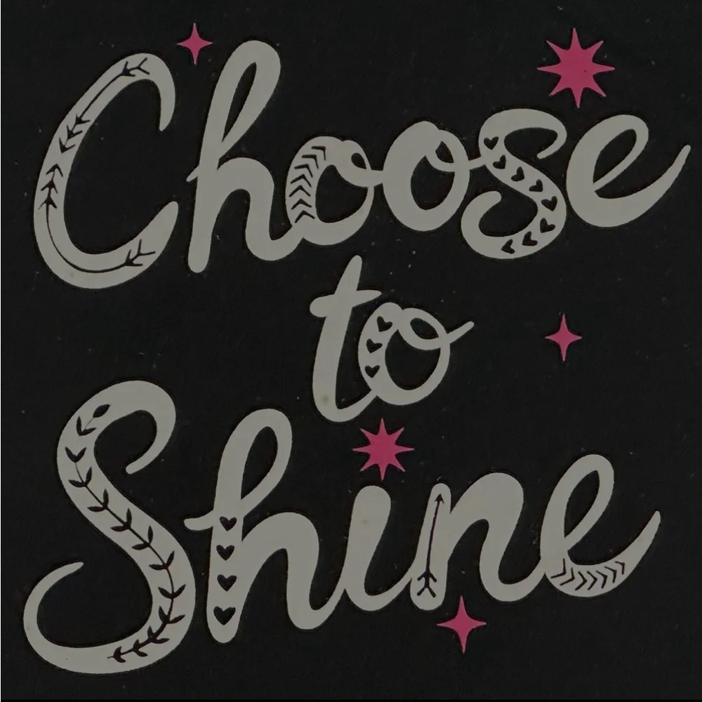 💞 Girls Black Medium (10-12) “Choose To Shine” Hooded Sweater